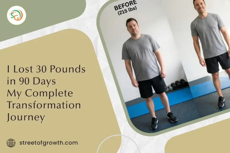 90-day weight loss transformation showing a man’s progress from 215 lbs to losing 30 pounds with improved fitness and body shape.