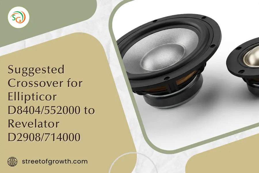 Infographic detailing a suggested speaker crossover intended for integrating the Scan-Speak Ellipticor D8404/552000 midrange driver with the Revelator D2908/714000 tweeter.