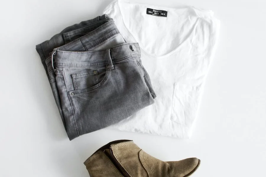 Olive And Cream Olive green and cream clothing pieces arranged together showing a neutral color pairing